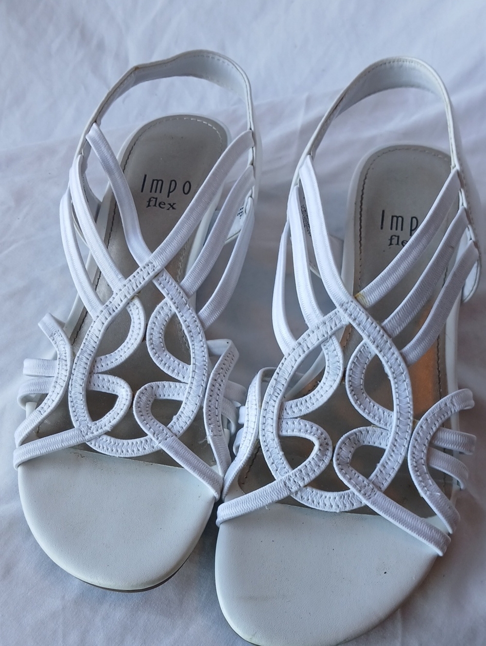 Impo White Women's Decorative Strappy Slingback Sandals